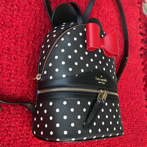 Kate Spade Disney X Kate Spade New York Minnie Dome Backpack Black Multi - Picture 3 of 16
